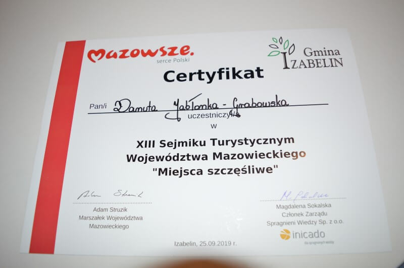 Dyplom dla Danuty Jabłonka-Grabowskiej