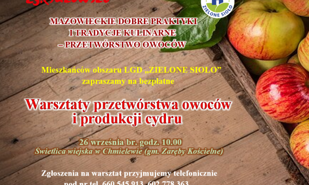 Zapraszamy na warsztaty przetwórstwa owoców